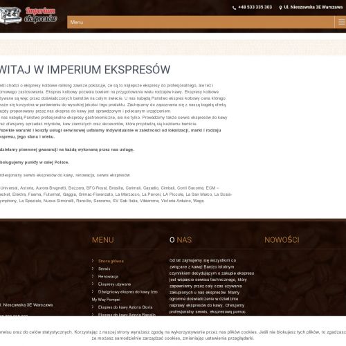 Warszawa - obsługa ekspresów do kawy