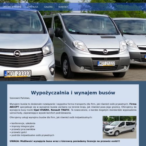 Wypożyczalnia busów 9 osobowych cena w Warszawie