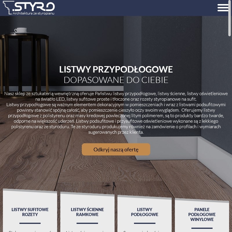 Listwy sufitowe wykończeniowe