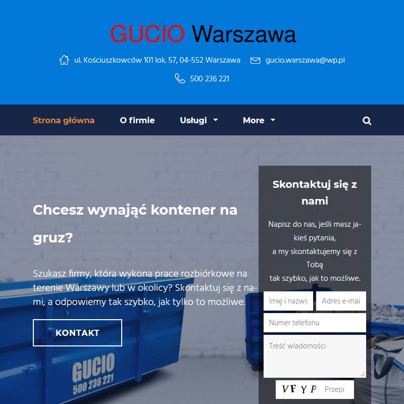 Wynajem kontenera na gruz - Warszawa