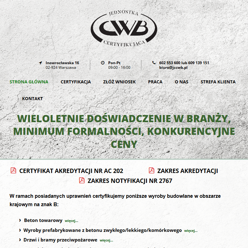 Warszawa - certyfikacja wyrobów budowlanych